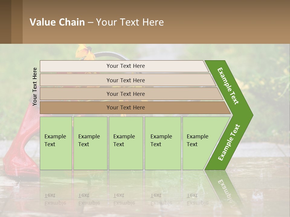 Watering Can And Flowers PowerPoint Template