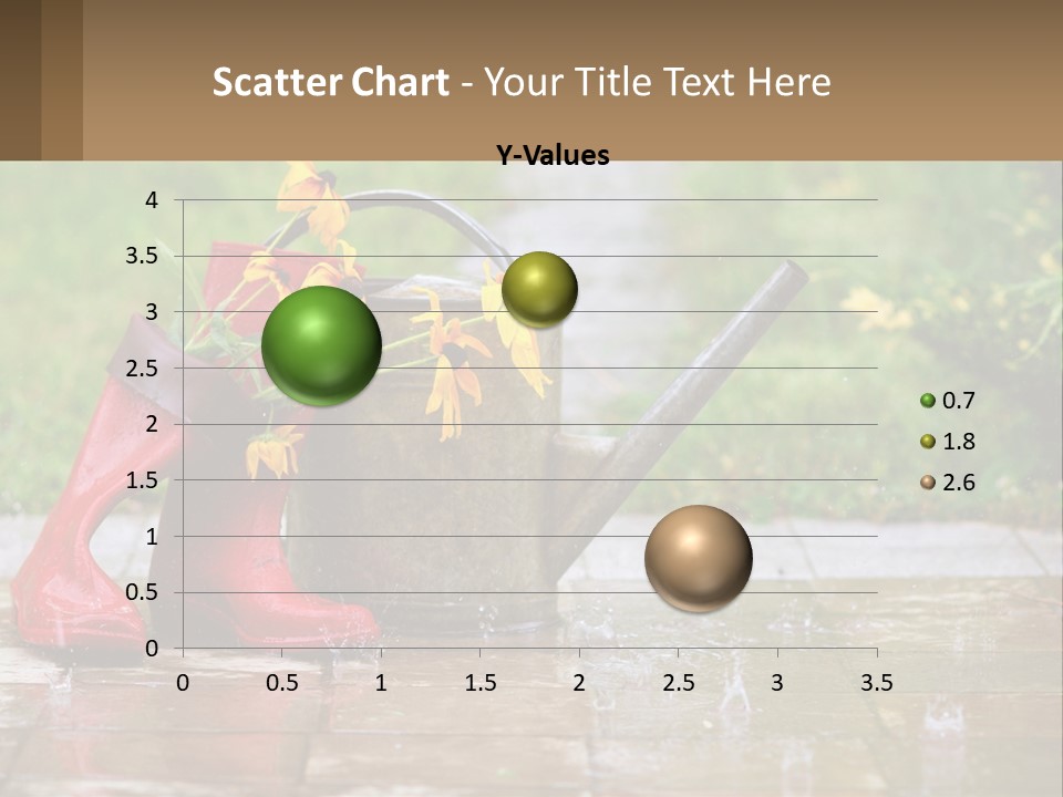 Watering Can And Flowers PowerPoint Template
