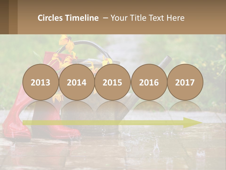 Watering Can And Flowers PowerPoint Template