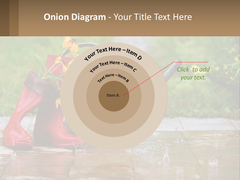 Watering Can And Flowers PowerPoint Template