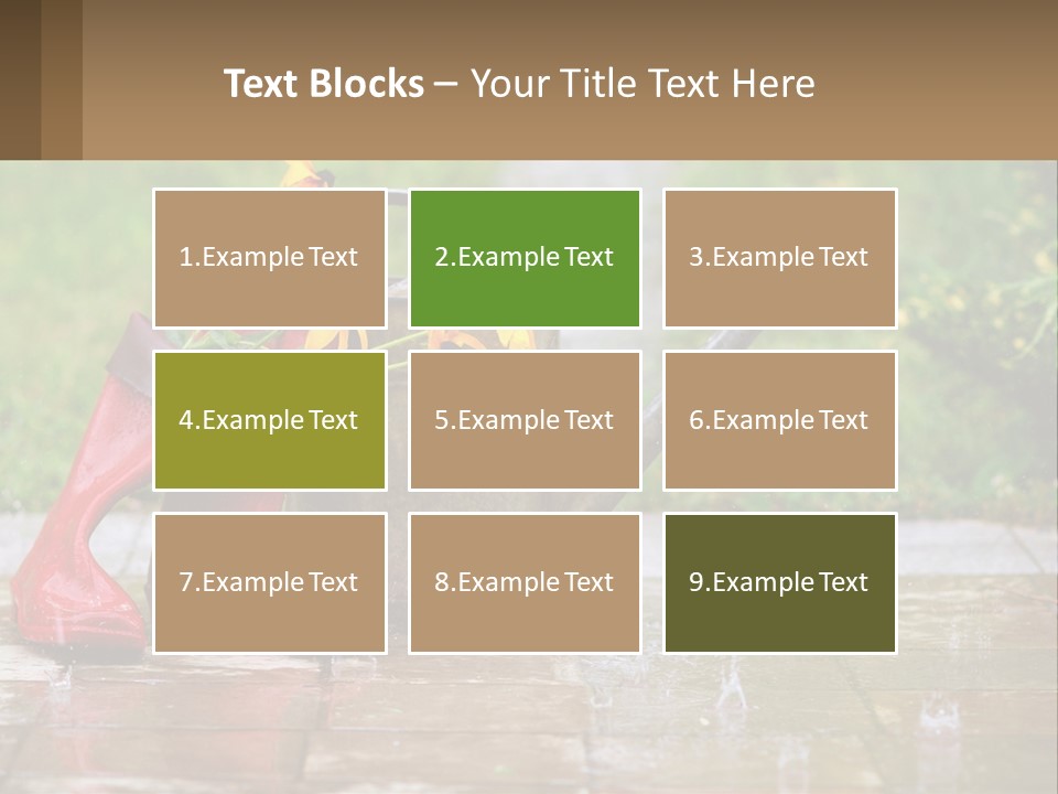 Watering Can And Flowers PowerPoint Template