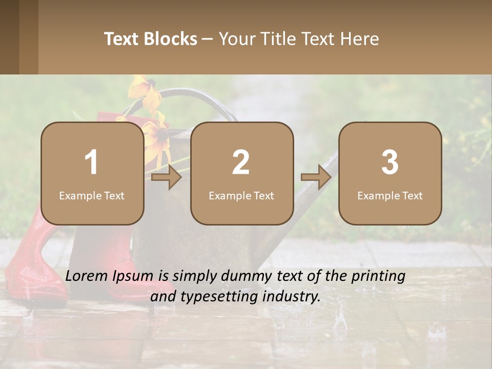 Watering Can And Flowers PowerPoint Template