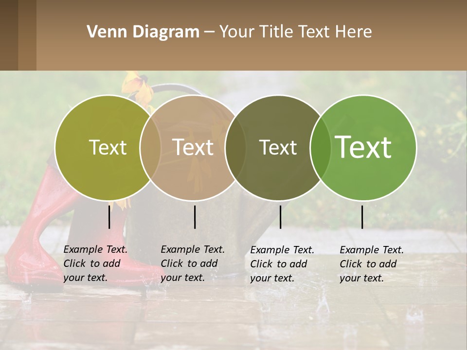 Watering Can And Flowers PowerPoint Template