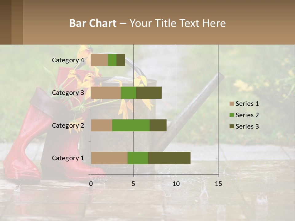Watering Can And Flowers PowerPoint Template