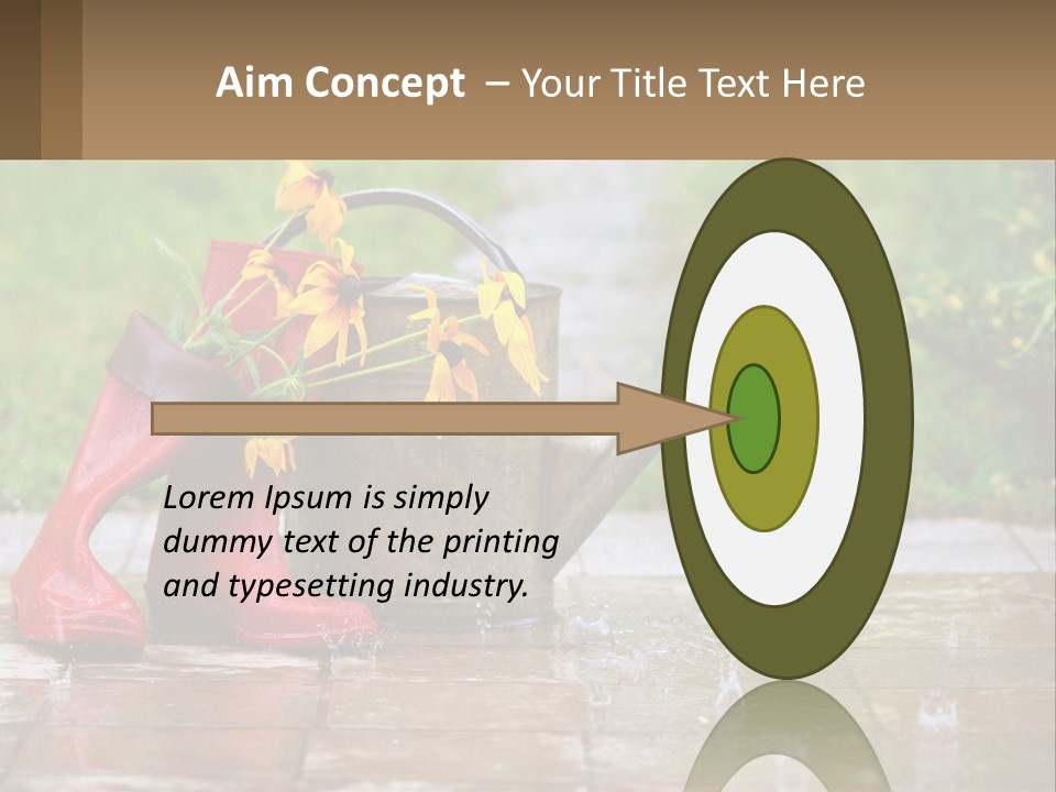 Watering Can And Flowers PowerPoint Template