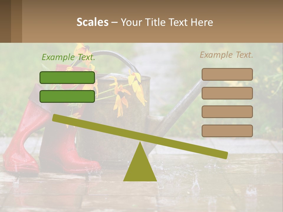 Watering Can And Flowers PowerPoint Template