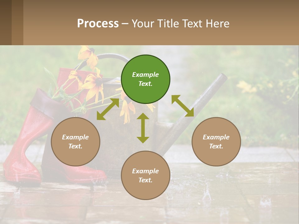Watering Can And Flowers PowerPoint Template