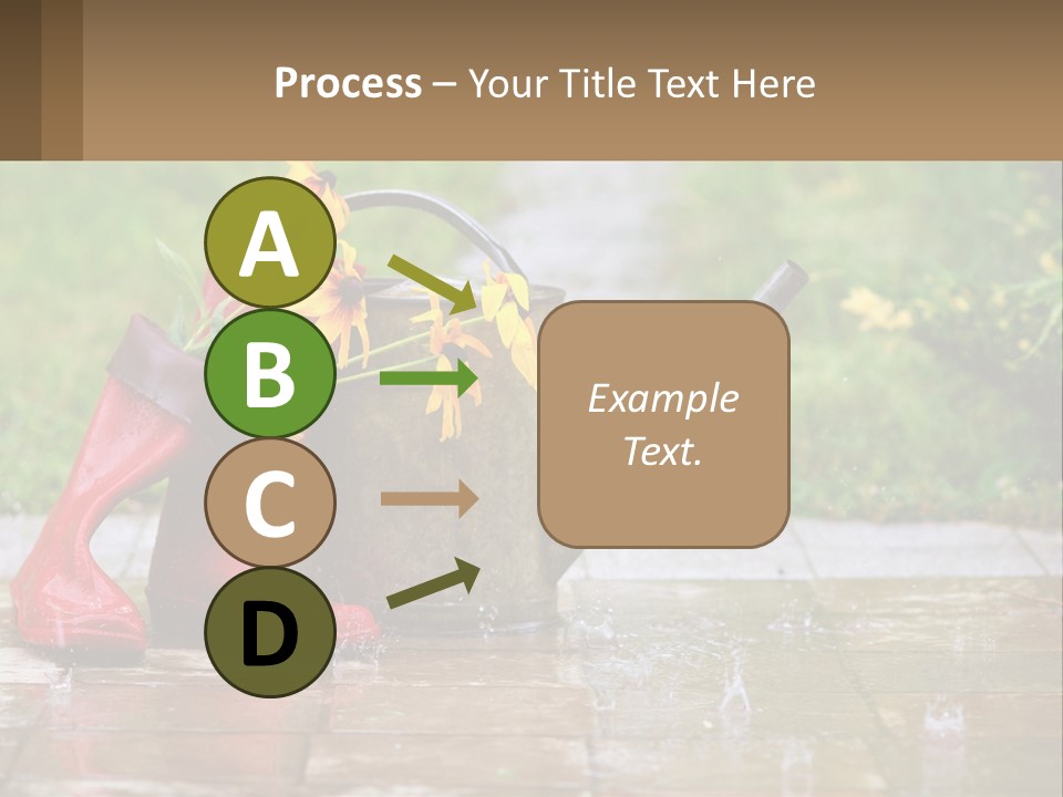 Watering Can And Flowers PowerPoint Template