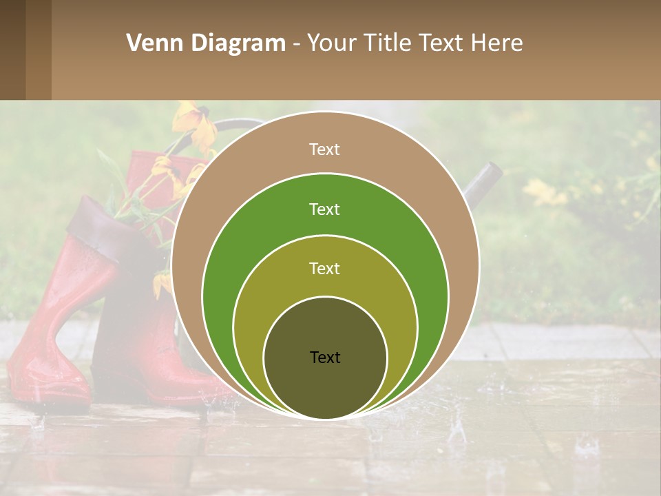Watering Can And Flowers PowerPoint Template