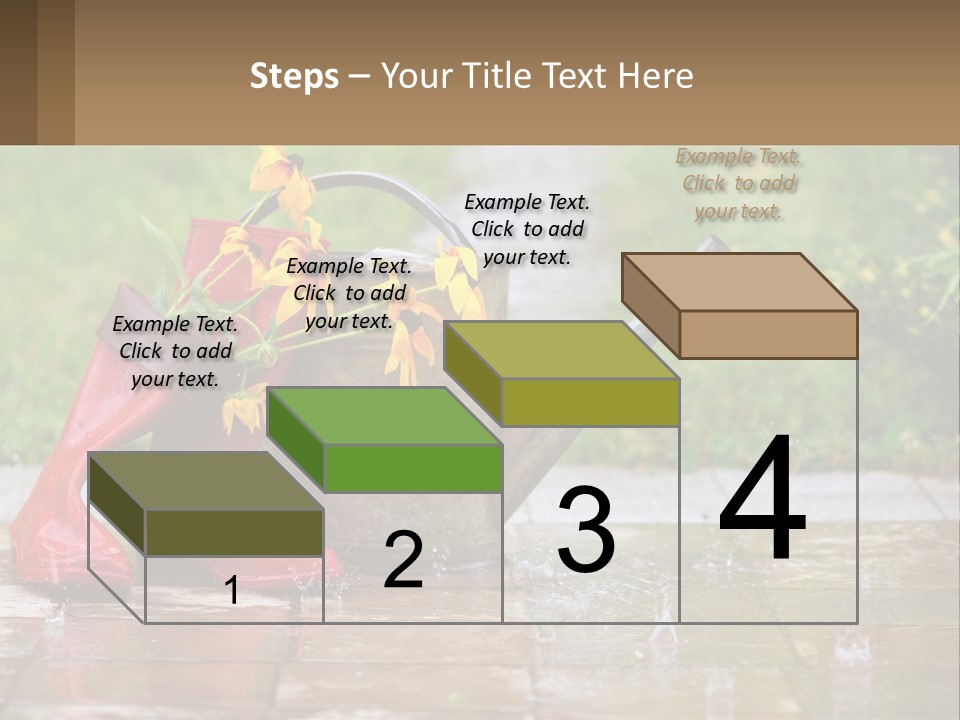 Watering Can And Flowers PowerPoint Template