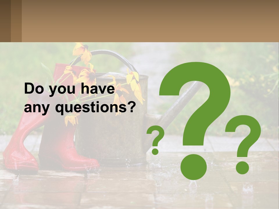 Watering Can And Flowers PowerPoint Template