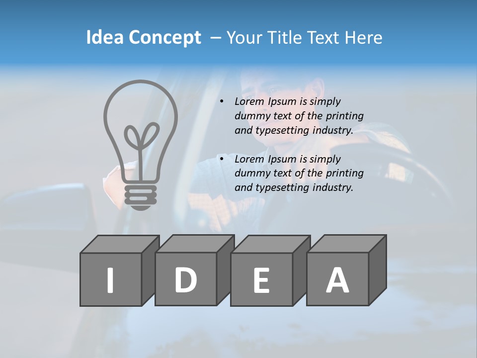 Man Driving A Car PowerPoint Template