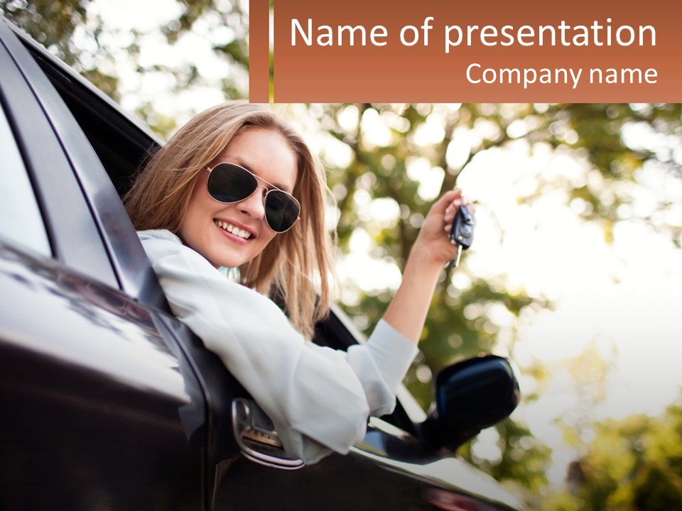 The Girl In The Car PowerPoint Template