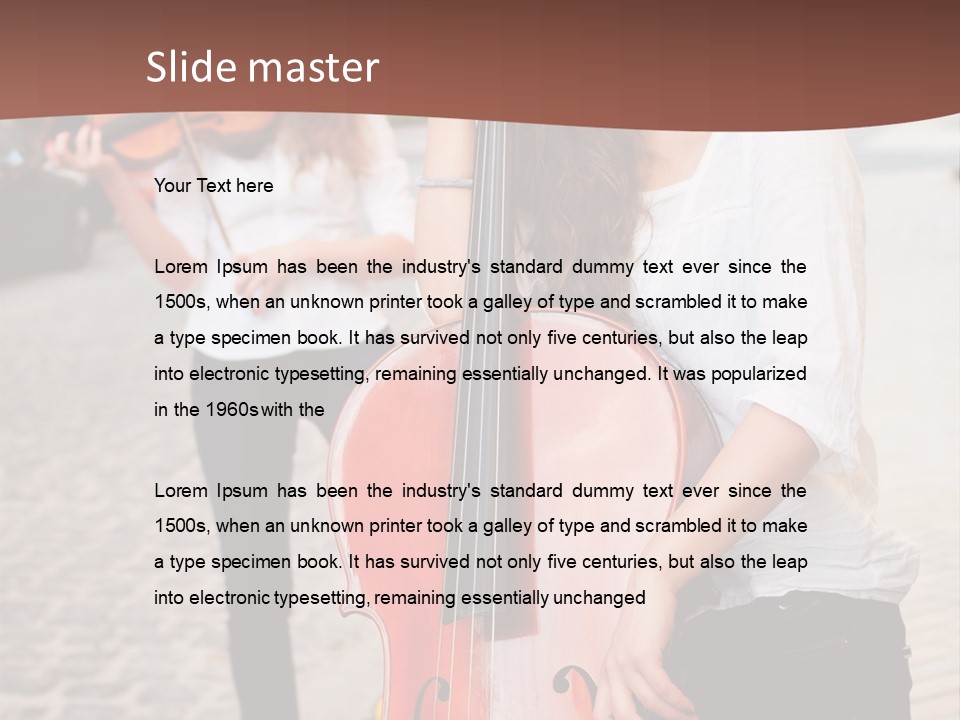 Girls Play Musical Instruments PowerPoint Template