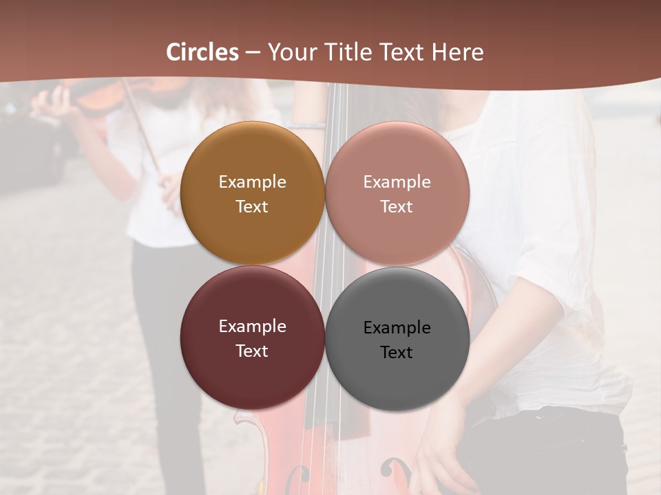 Girls Play Musical Instruments PowerPoint Template