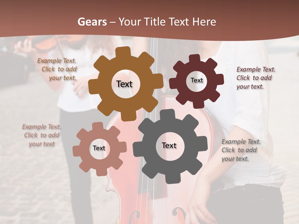 Girls Play Musical Instruments PowerPoint Template