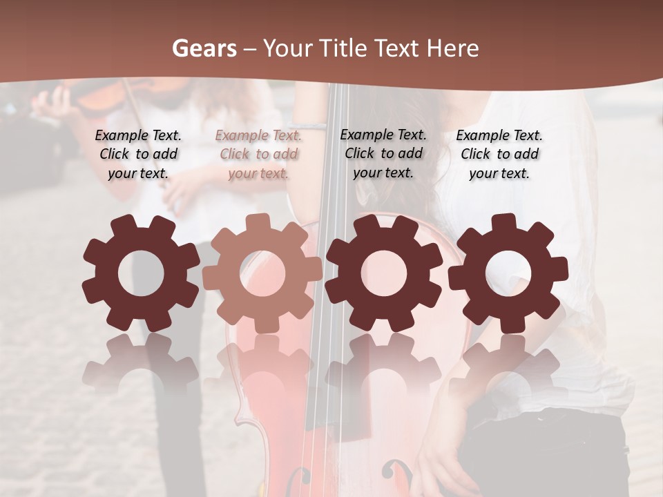 Girls Play Musical Instruments PowerPoint Template