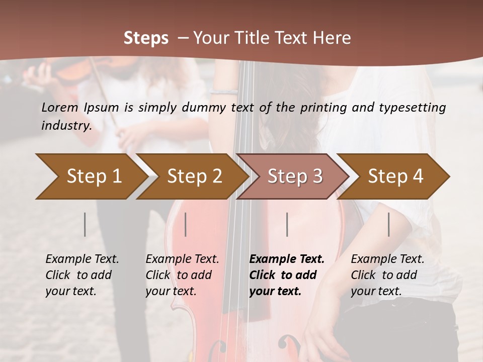 Girls Play Musical Instruments PowerPoint Template