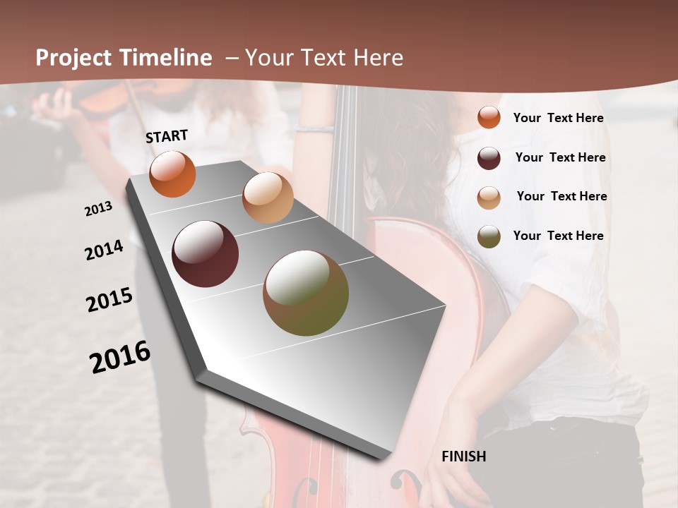 Girls Play Musical Instruments PowerPoint Template