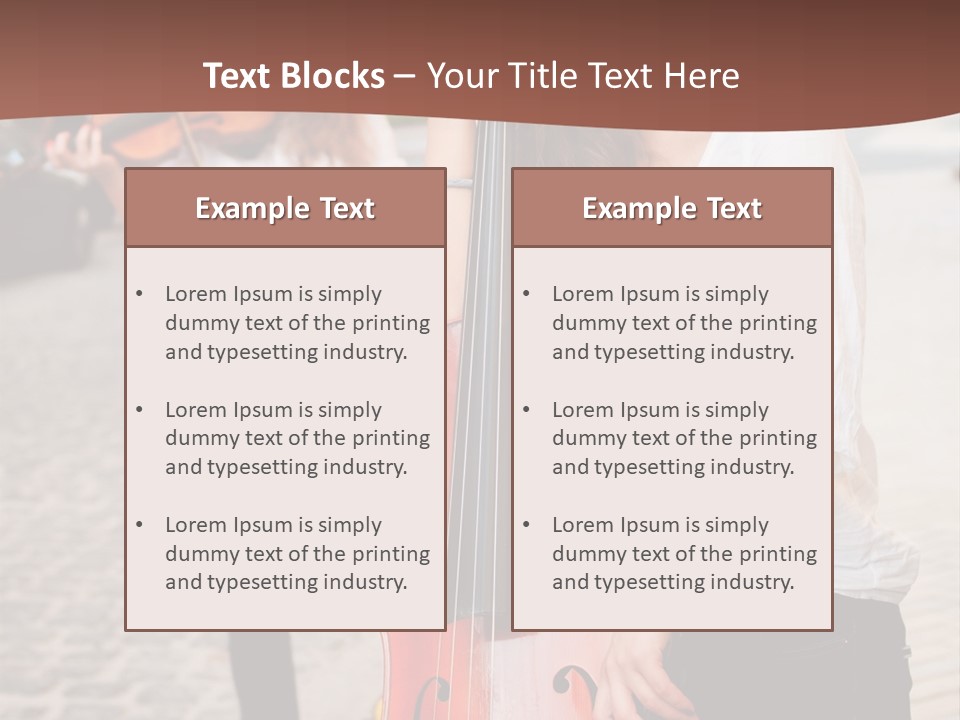 Girls Play Musical Instruments PowerPoint Template