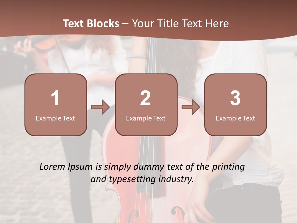 Girls Play Musical Instruments PowerPoint Template
