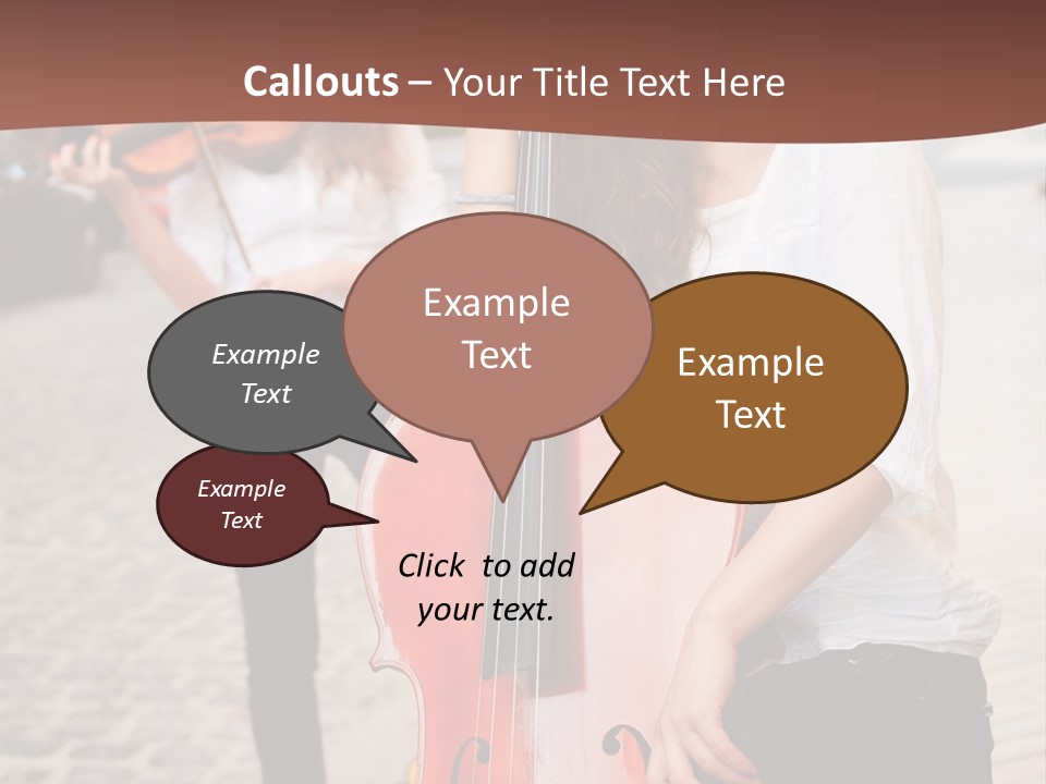 Girls Play Musical Instruments PowerPoint Template