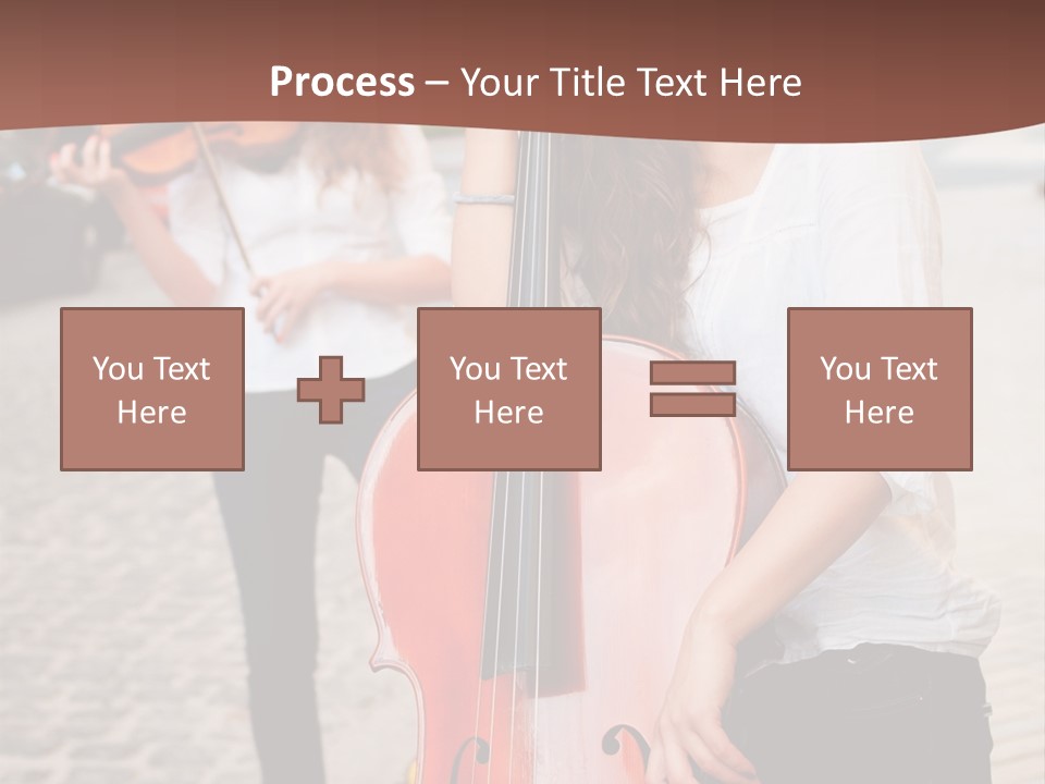 Girls Play Musical Instruments PowerPoint Template