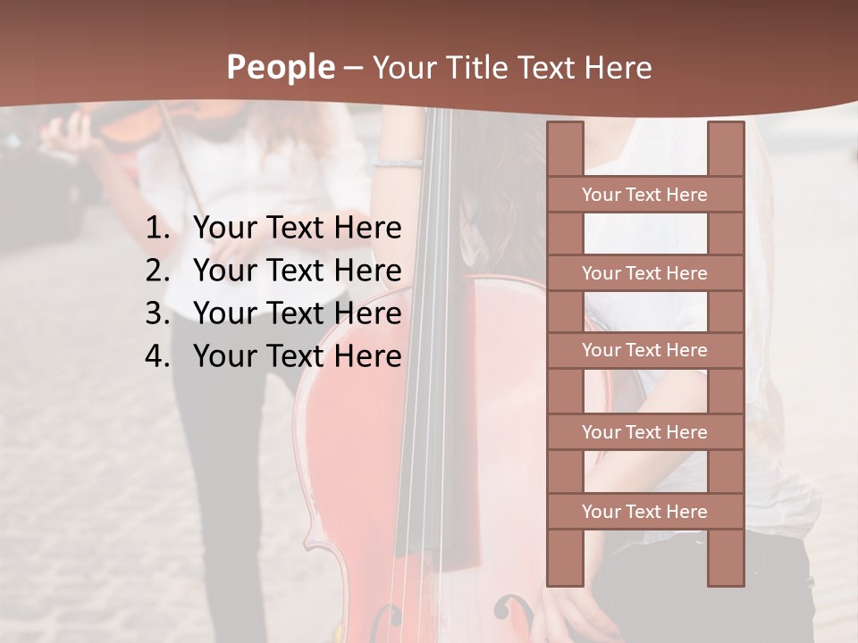 Girls Play Musical Instruments PowerPoint Template