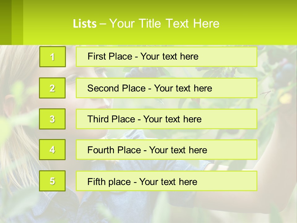 The Girl Collects Blueberries PowerPoint Template