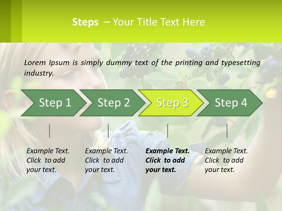 The Girl Collects Blueberries PowerPoint Template