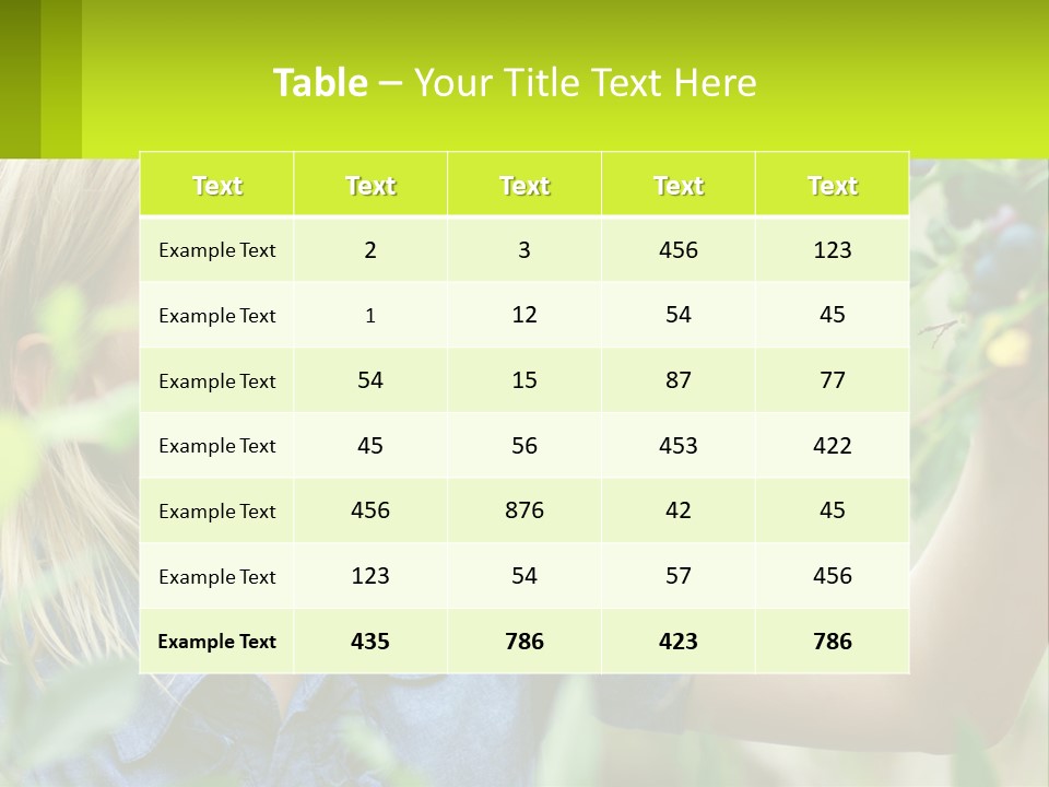 The Girl Collects Blueberries PowerPoint Template