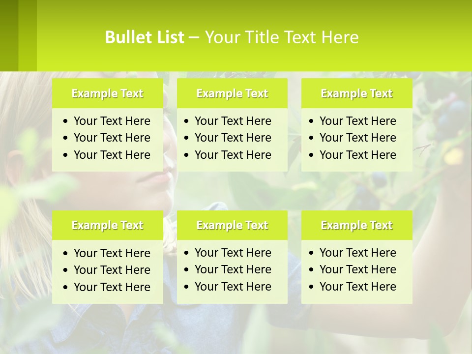 The Girl Collects Blueberries PowerPoint Template