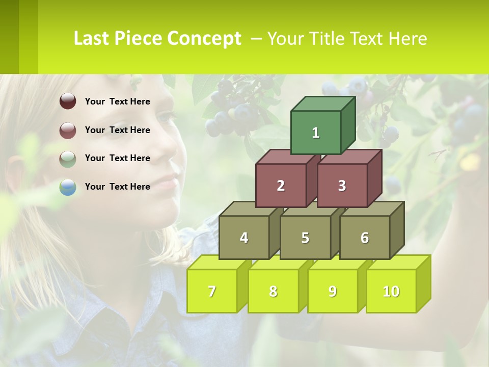 The Girl Collects Blueberries PowerPoint Template