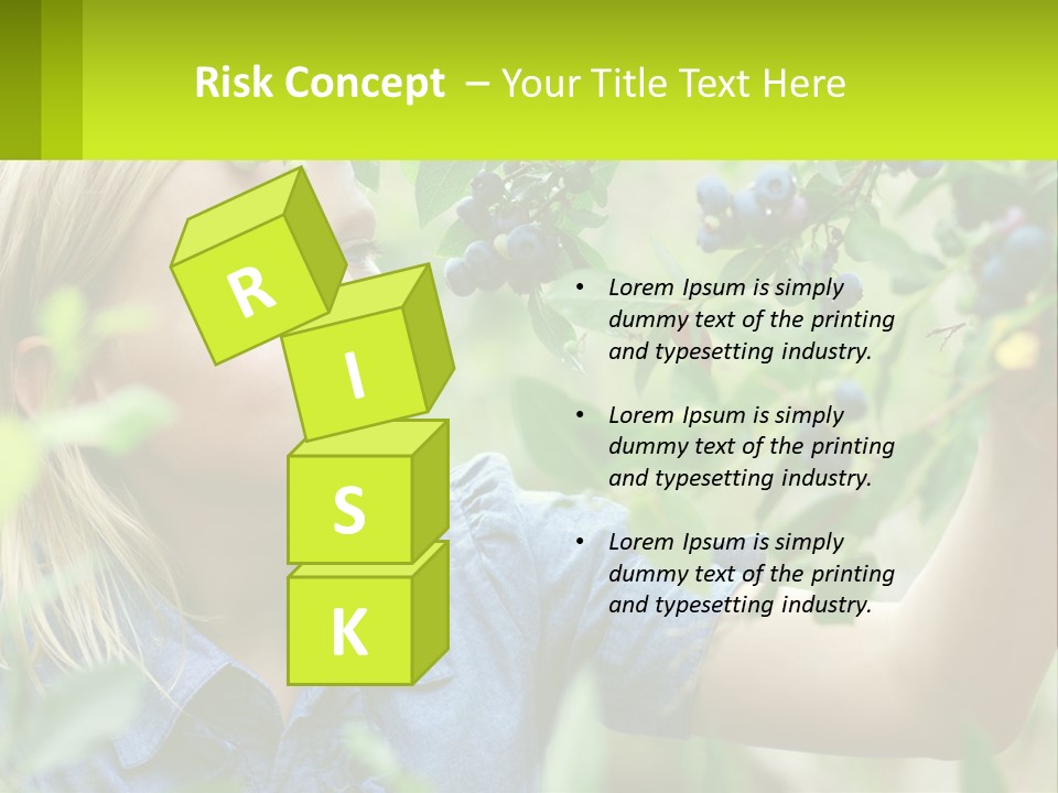 The Girl Collects Blueberries PowerPoint Template