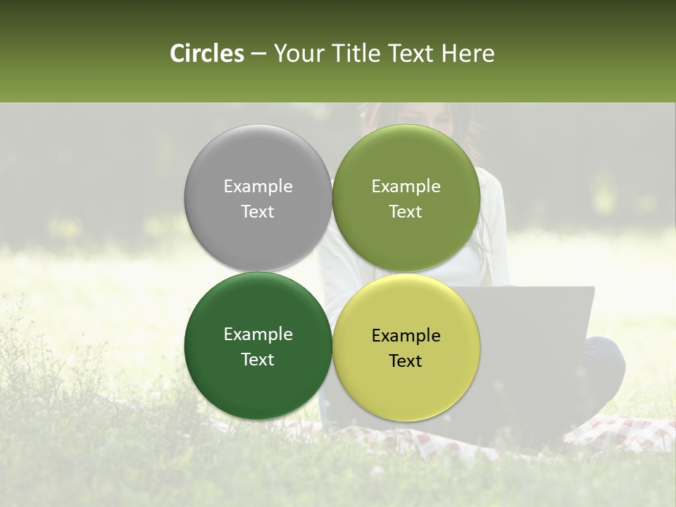 Girl With Laptop In Nature PowerPoint Template