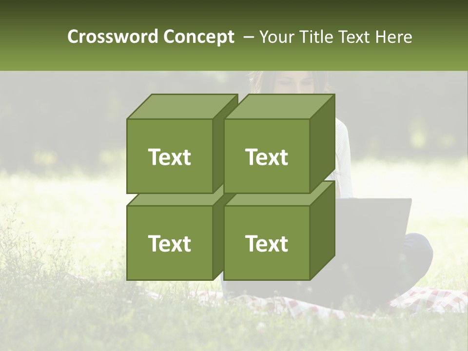 Girl With Laptop In Nature PowerPoint Template