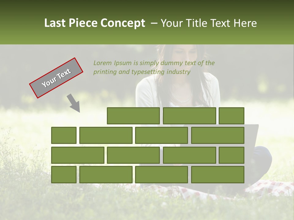 Girl With Laptop In Nature PowerPoint Template