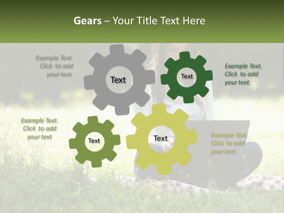 Girl With Laptop In Nature PowerPoint Template