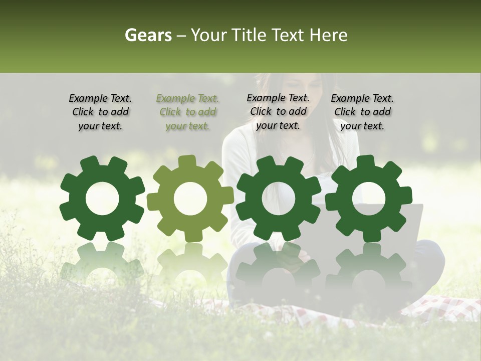 Girl With Laptop In Nature PowerPoint Template