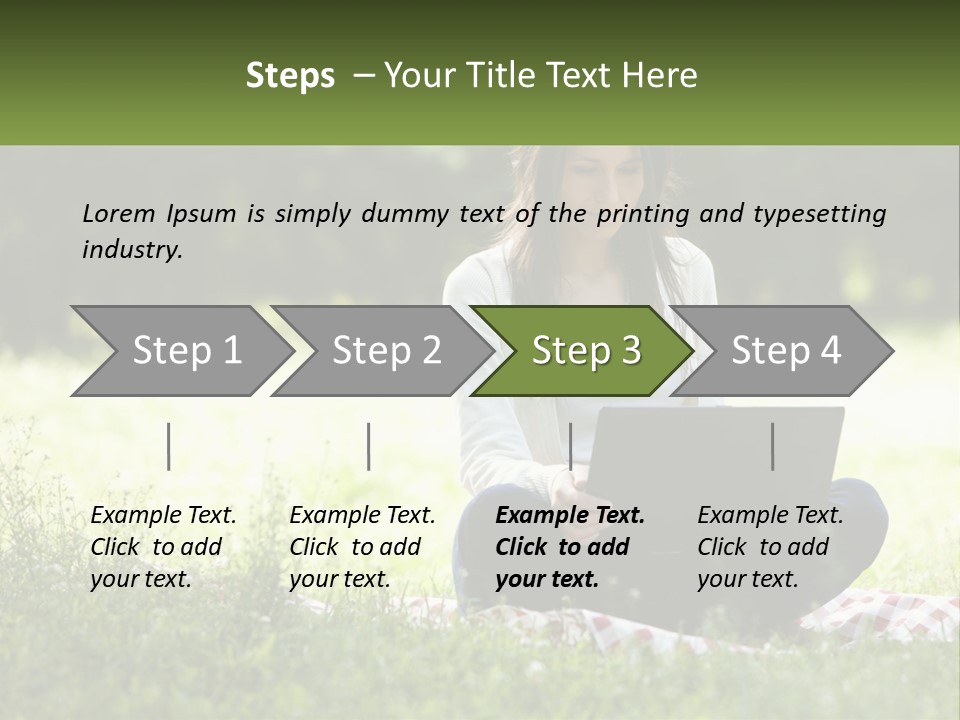 Girl With Laptop In Nature PowerPoint Template