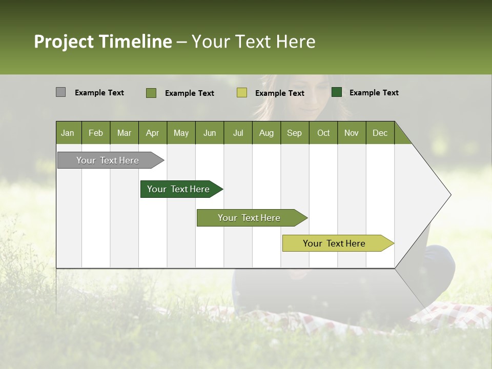 Girl With Laptop In Nature PowerPoint Template