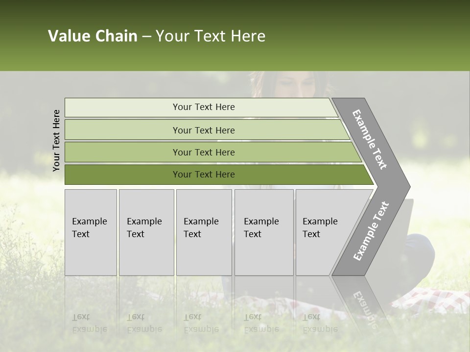 Girl With Laptop In Nature PowerPoint Template