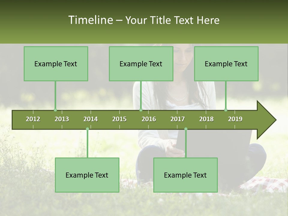 Girl With Laptop In Nature PowerPoint Template