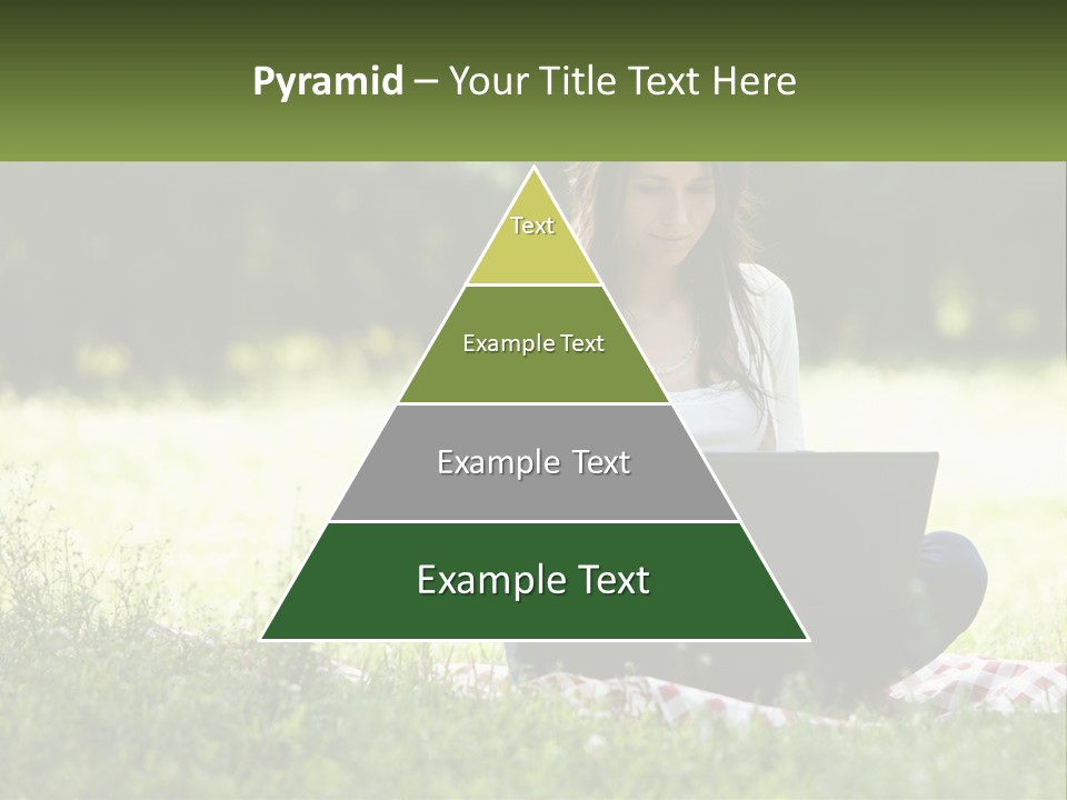 Girl With Laptop In Nature PowerPoint Template