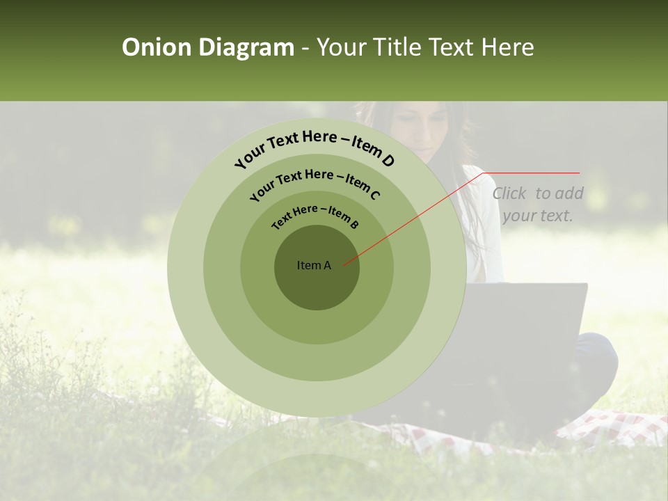 Girl With Laptop In Nature PowerPoint Template