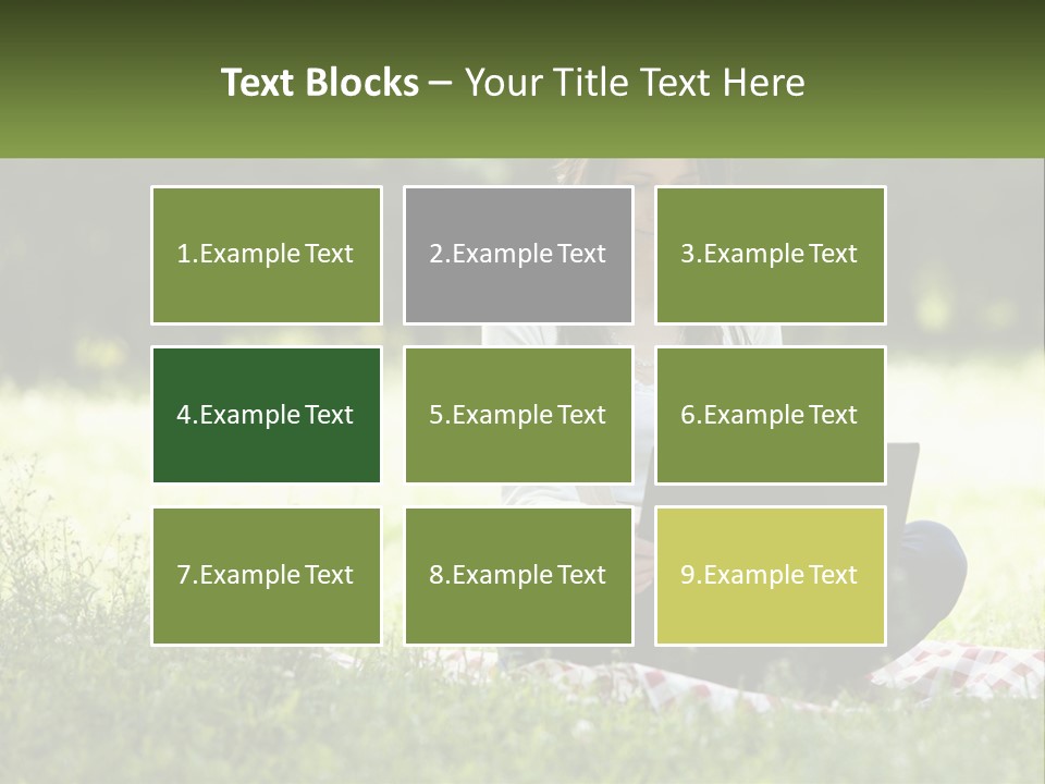 Girl With Laptop In Nature PowerPoint Template