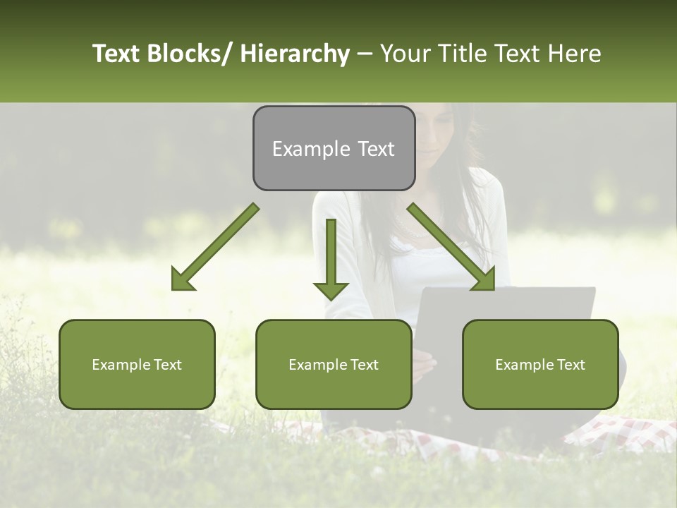 Girl With Laptop In Nature PowerPoint Template