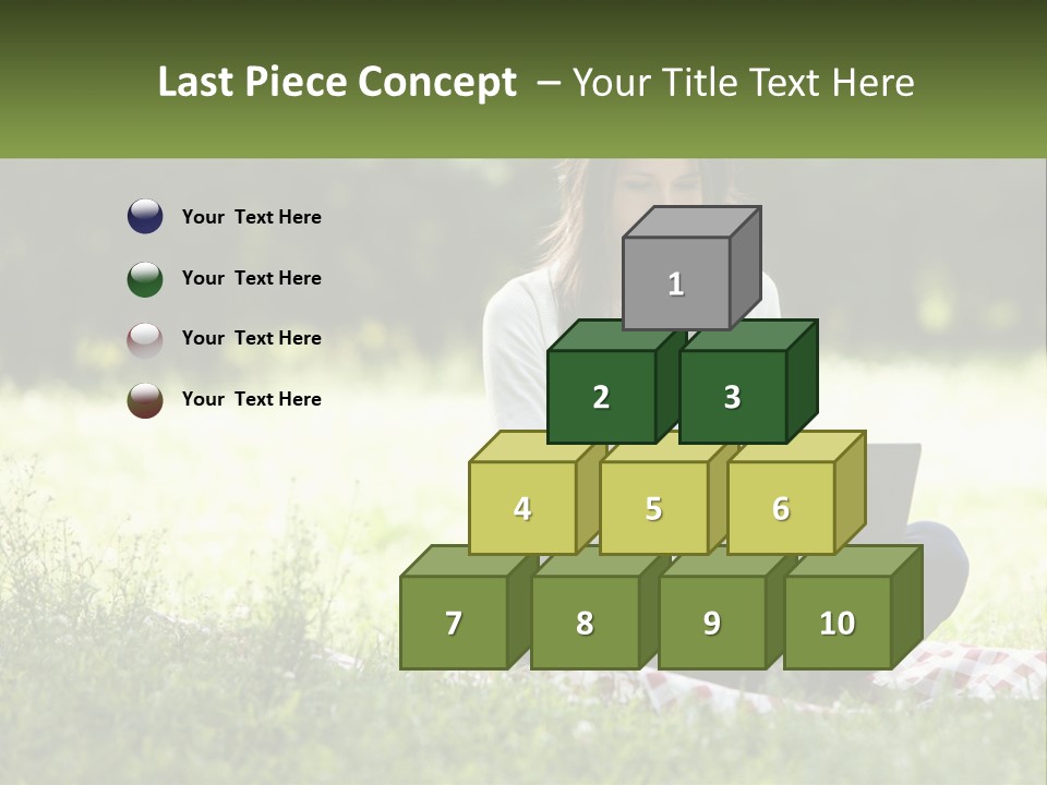 Girl With Laptop In Nature PowerPoint Template