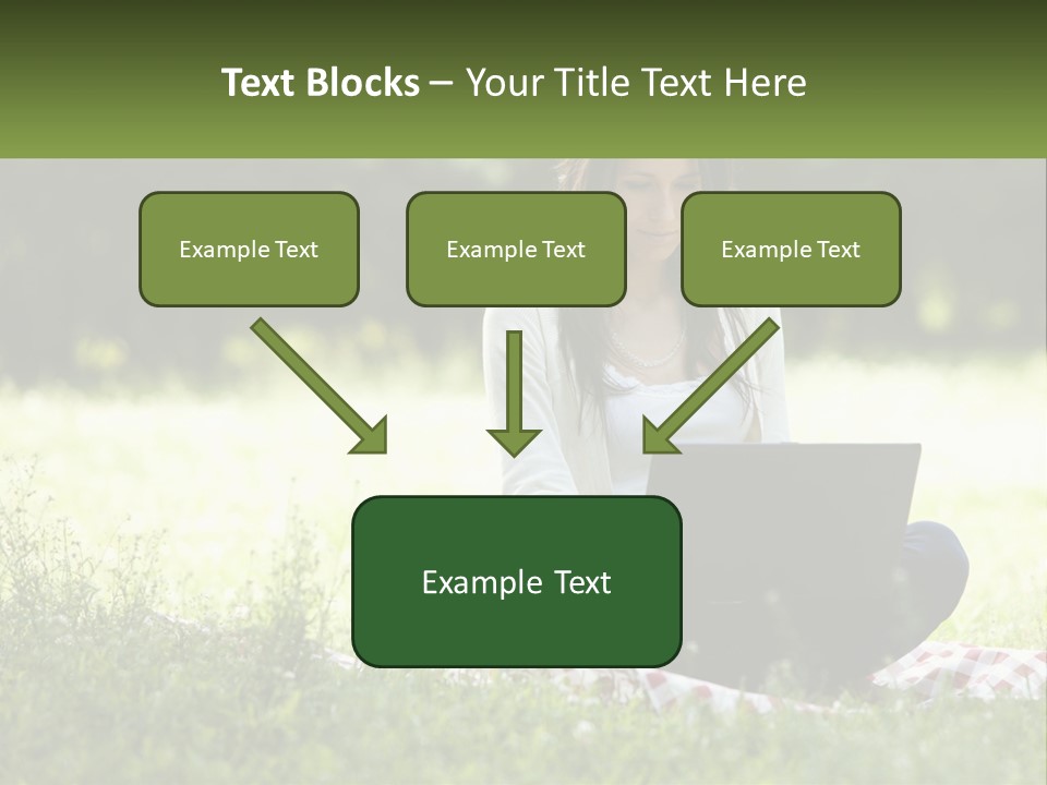 Girl With Laptop In Nature PowerPoint Template