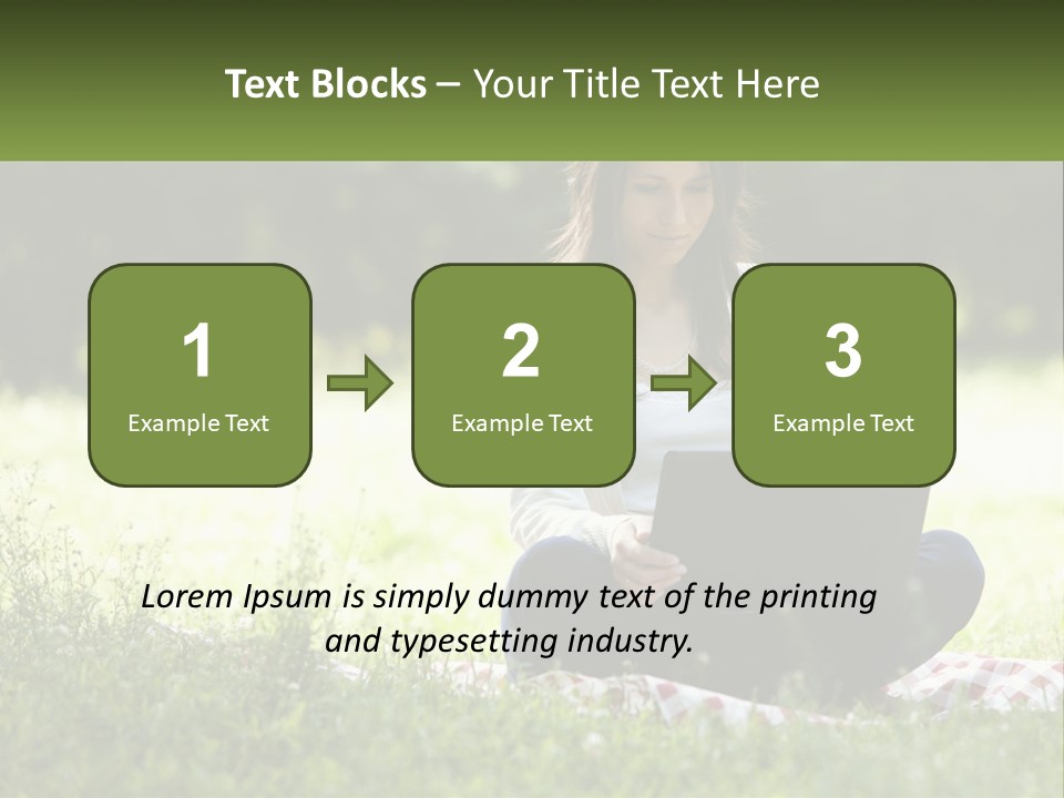 Girl With Laptop In Nature PowerPoint Template